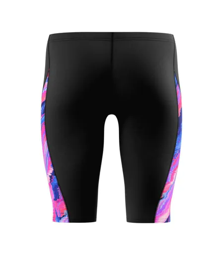 Mens Spliced Glitch Endurance+ Jammer Shorts Black Pink Speedo