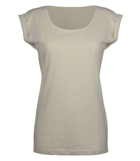 Tee-shirt MAYFLOWER DELHI2 sans manches : l'élégance naturelle en coton flammé beige