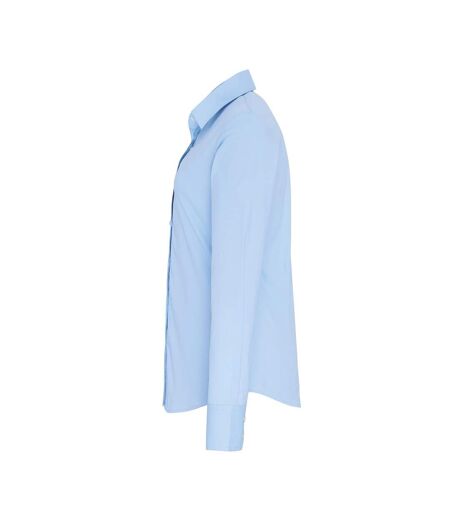 Premier Womens/Ladies Stretch Fit Poplin Long Sleeve Blouse (Pale Blue) - UTRW6588