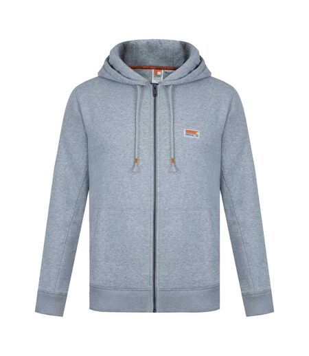 Mens Signature Cotton Full Zip Hoodie Grey Marl SoulCal