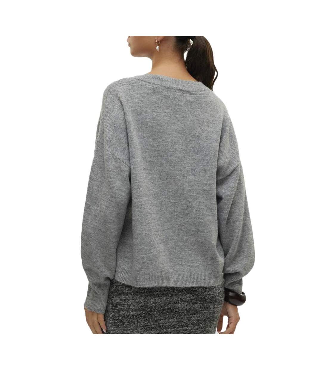 Pull gris femme vero moda jupiter-2