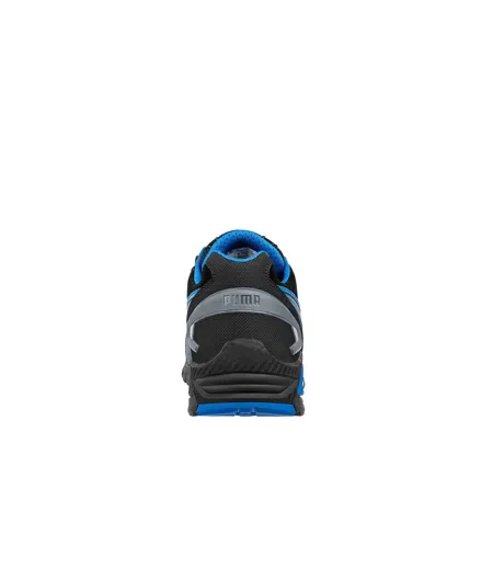 Mens Rio Leather Low Trainers Black Blue Puma Safety