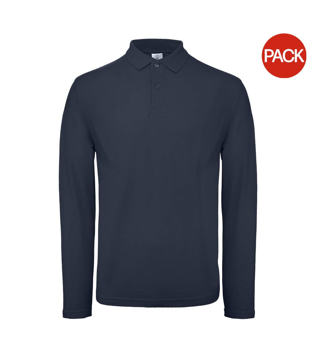 Pack of 2  Id.001 mens long sleeve polo  ultramarine B&C-1