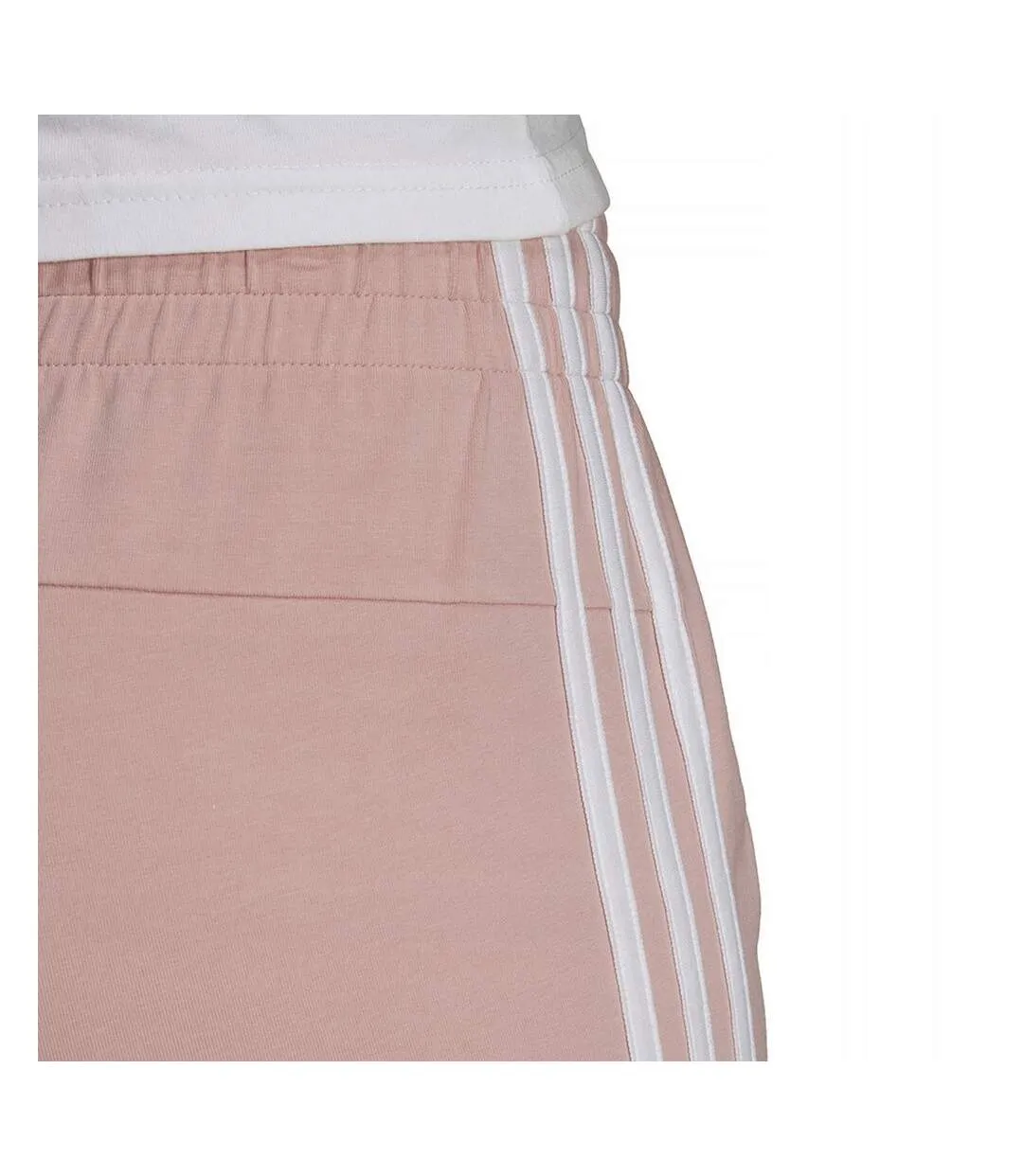 Short Essentials Femme Blanc Rose Adidas-4