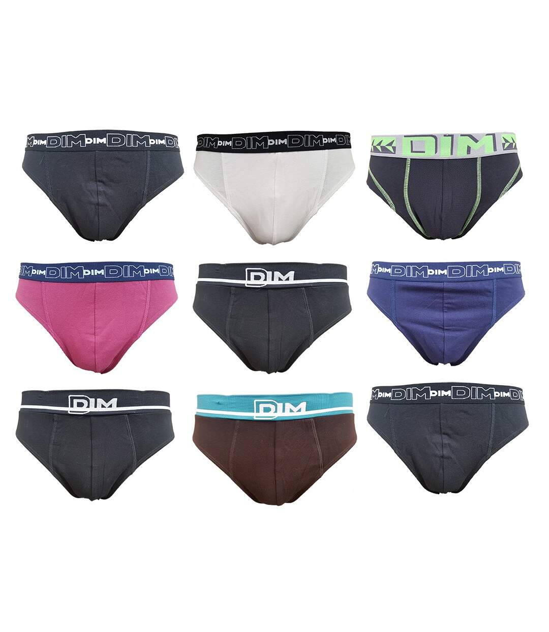 Boxer DIM Homme en coton stretch ultra Confort -Assortiment modèles photos selon arrivages- Pack de 6 Slips Surprise