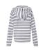 Womens/ladies Minerve Stripe V Neck Hoodie White Navy Regatta-2