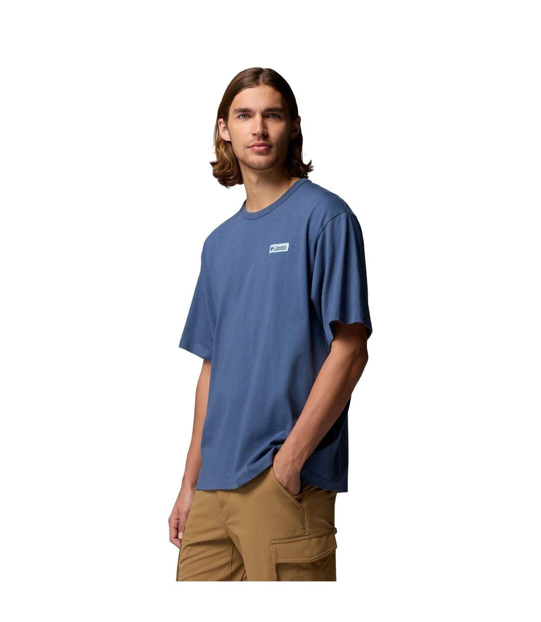 T-shirt Motif/style Logo Dans Le Dos Icon Homme Bleu Gris Columbia-4