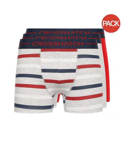 Pack of 3  Mens warbler boxer shorts  red/grey marl/navy Crosshatch