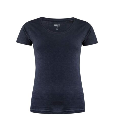 Womens/ladies Twoville T-shirt Navy James Harvest