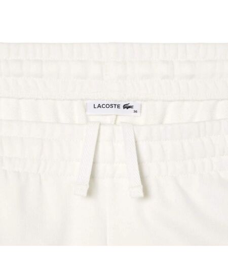 Womens/ladies Straight Leg Jogging Bottoms Cream Lacoste