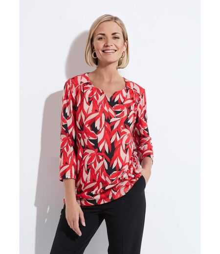 T-shirt long évasé manches 3/4 col rond