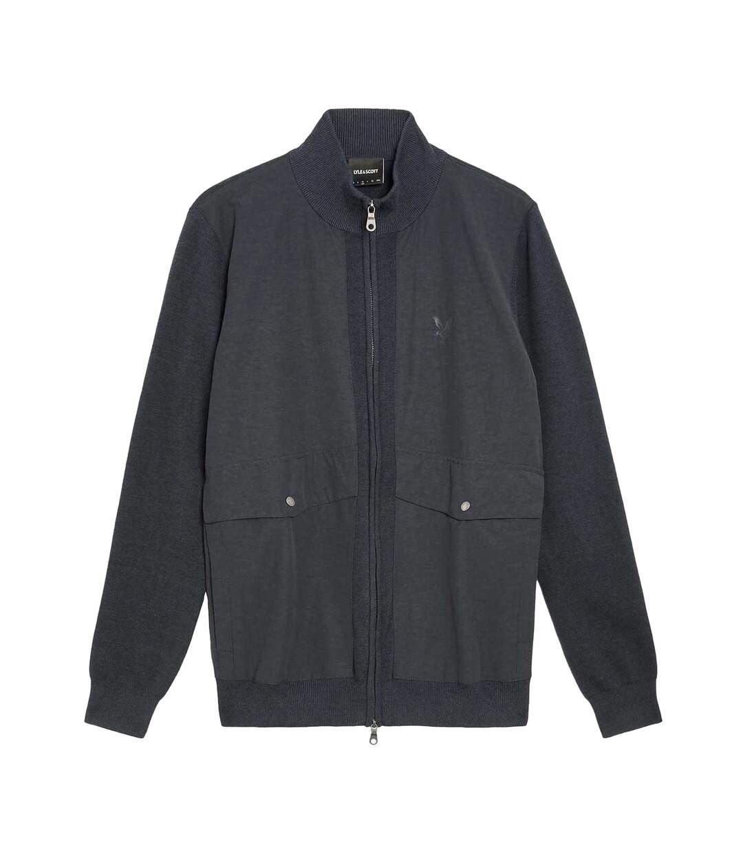 Mens Milano Knitted Hybrid Jacket Blue Lyle & Scott-2