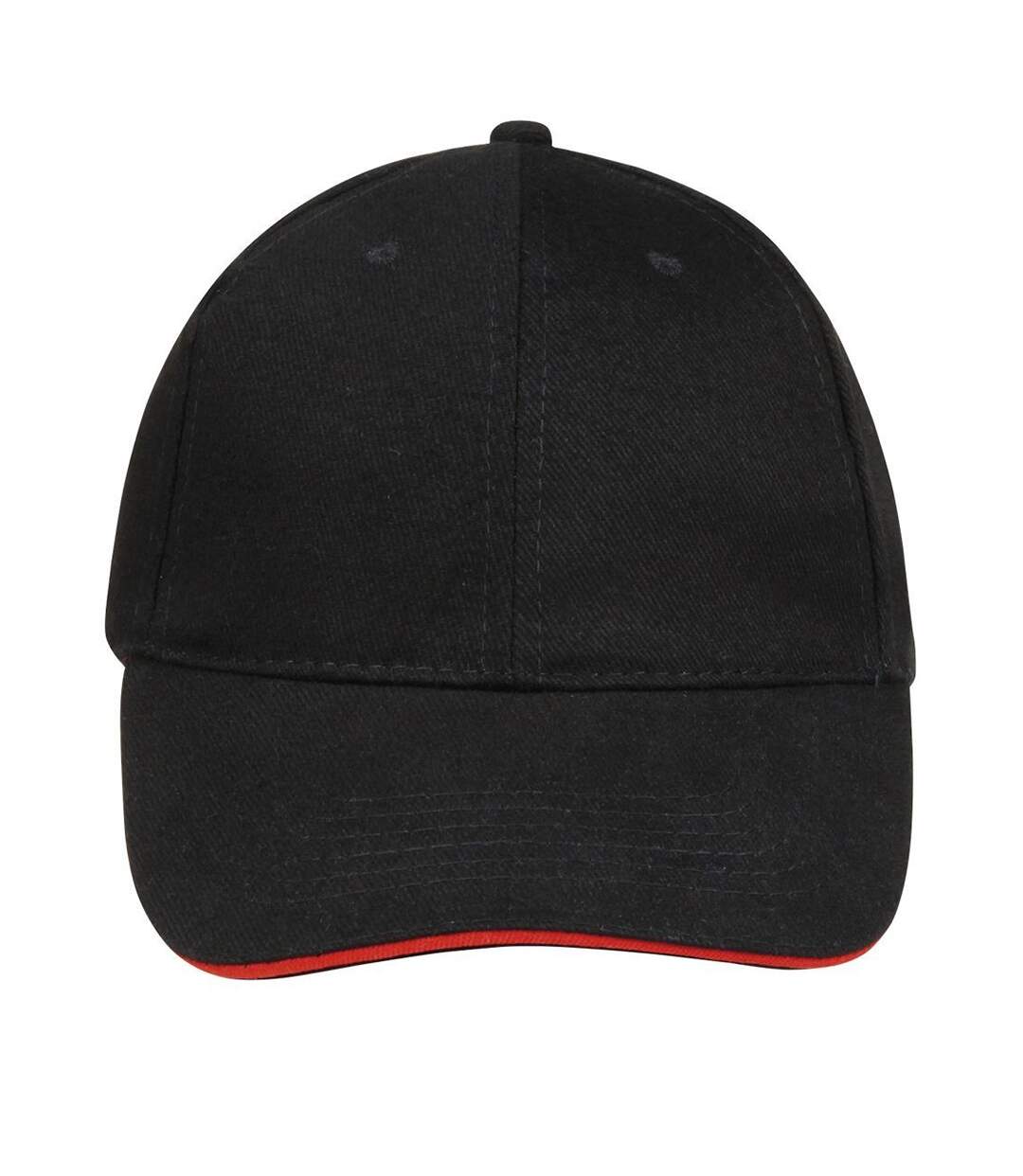 SOLS Unisex Buffalo 6 Panel Baseball Cap (Black/Red) - UTPC372-4