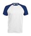 T-shirt de baseball à manches courtes  pour homme blanc/bleu roi Kariban-1