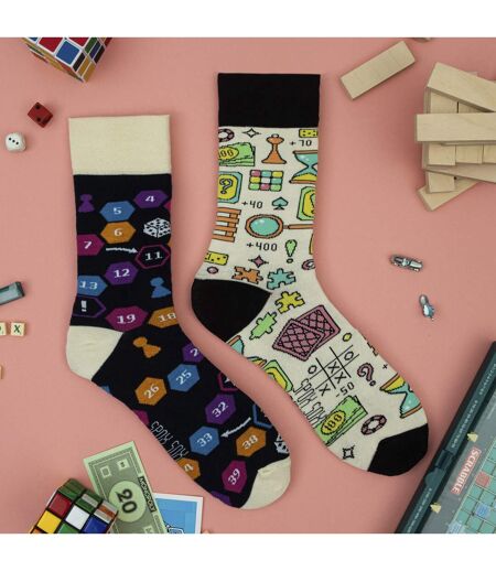 1 Pack Unisex Mismatched Novelty Odd Socks - Board Games