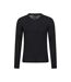 Mens merino wool henley thermal top black Mountain Warehouse