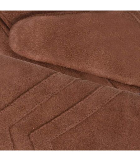 Isotoner Gants femme tactiles en cuir de chèvre velours - doublés micro fausse fourrure