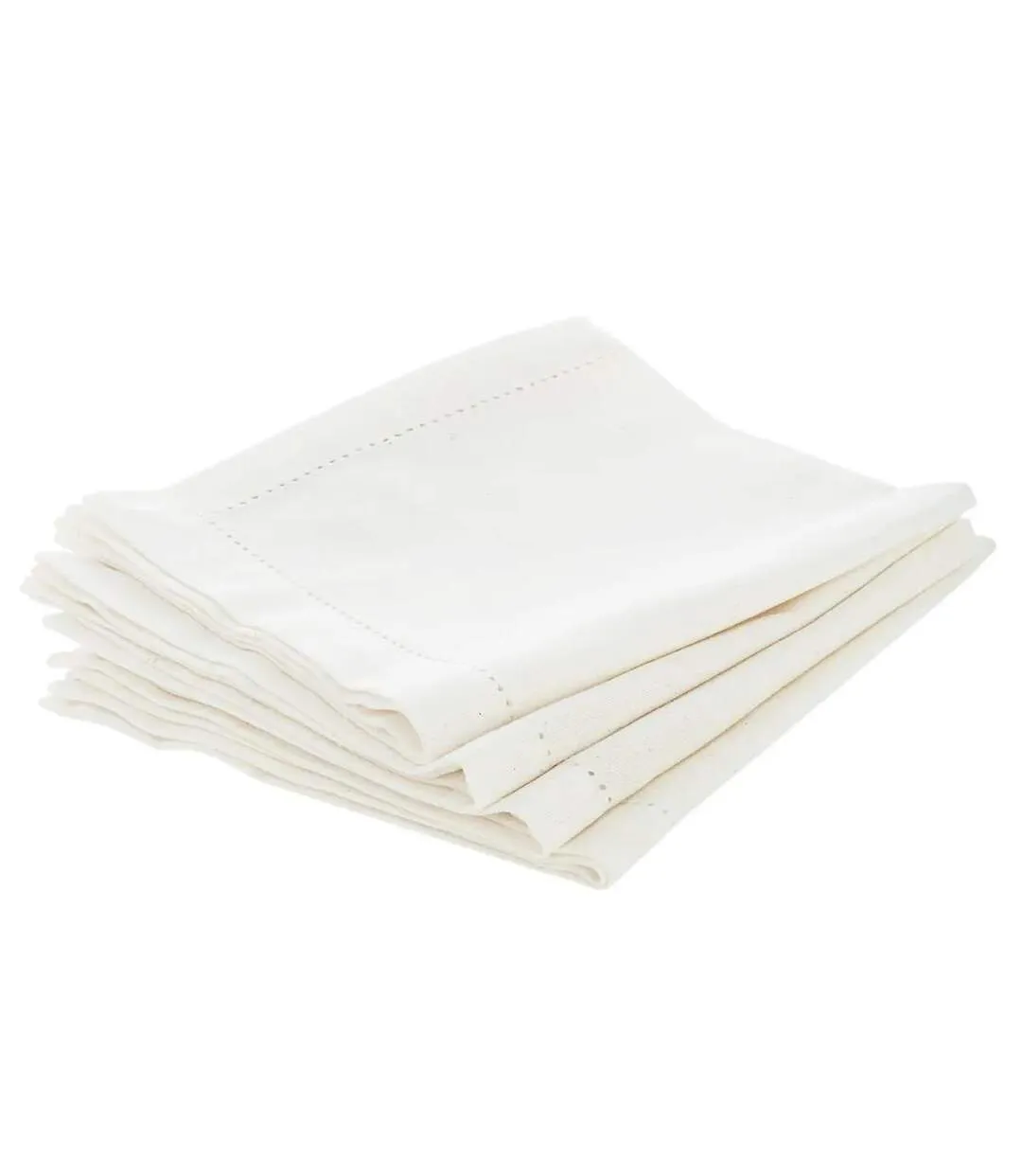 Lot de 4 Serviettes de Table Chambray 40x40cm Ecru-1