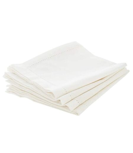 Lot de 4 Serviettes de Table Chambray 40x40cm Ecru