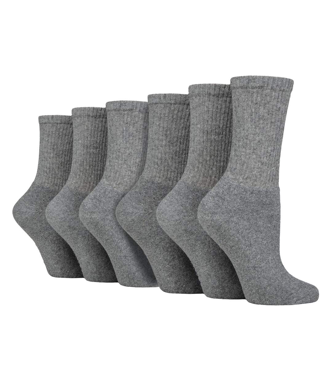 6 Pack Ladies Plain Crew Sport Socks - Soft Cotton Everyday Athletic Socks-1