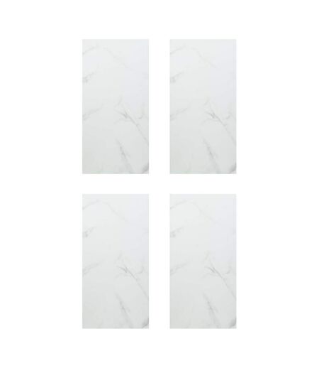 Lot de 4 Panneaux Effet Marbre Bano 30x60cm Blanc