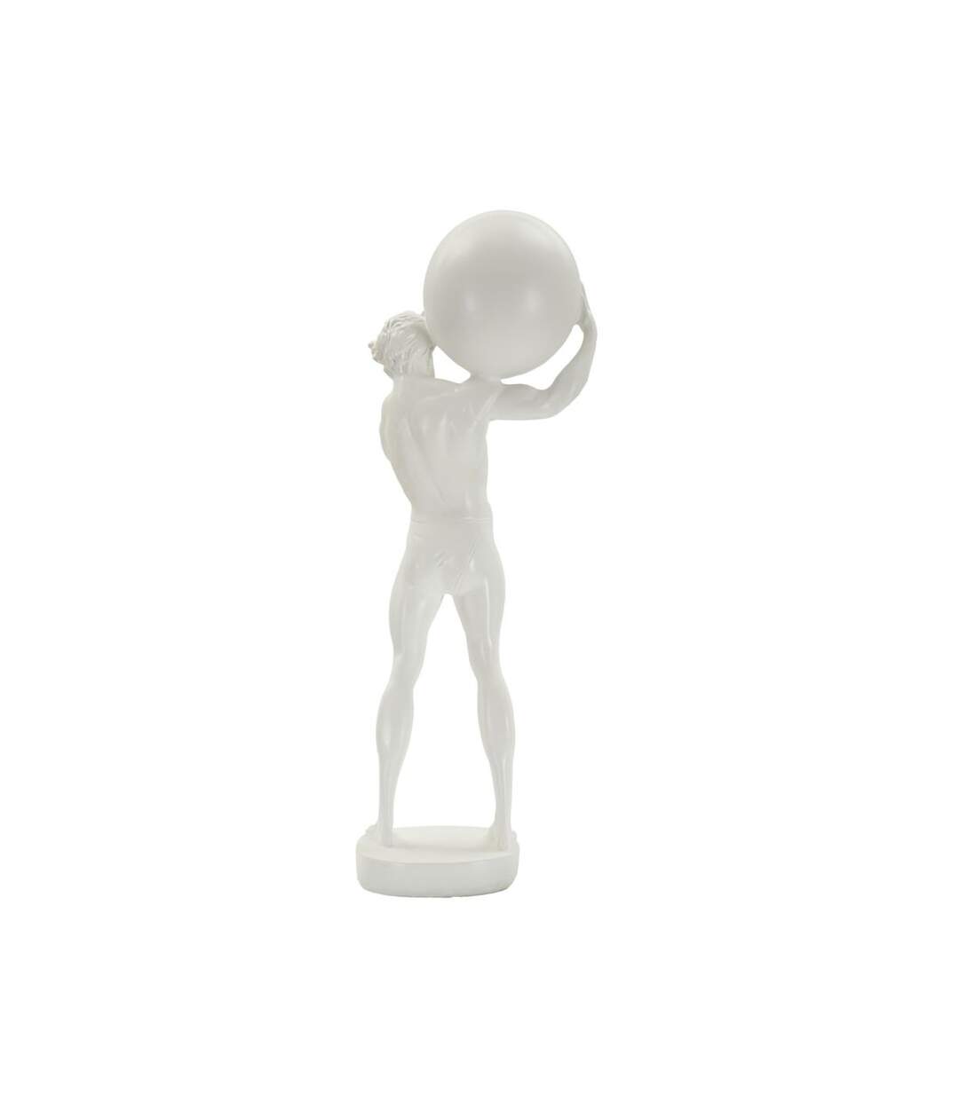 Statuette Homme Athlétique Atlas 50cm Blanc-3