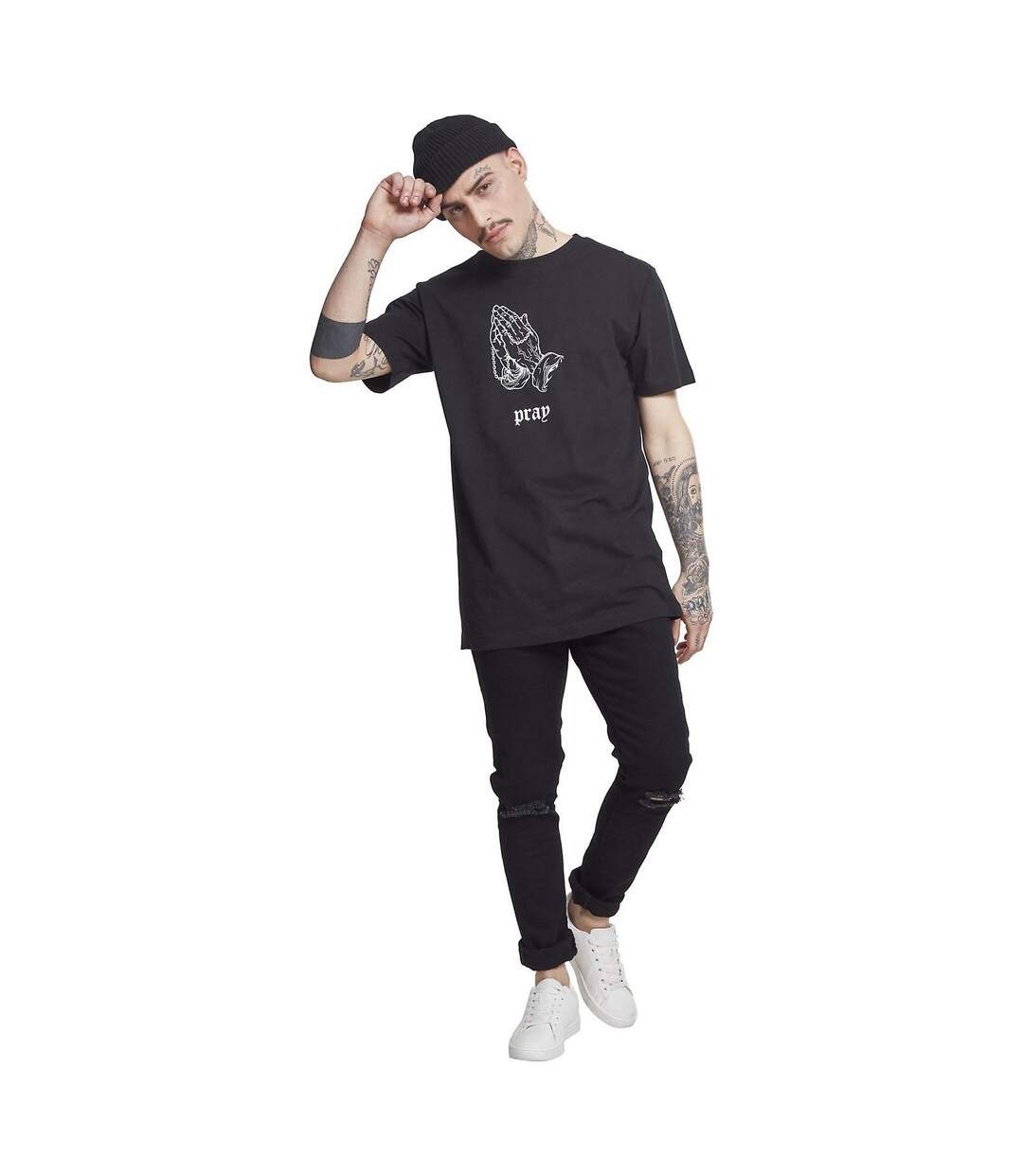 T-shirt Dark Pray Homme Noir Mister Tee-1
