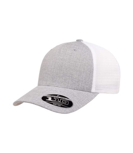 Casquette Trucker Motif/style Deux Tons Argenté Chiné Blanc Flexfit
