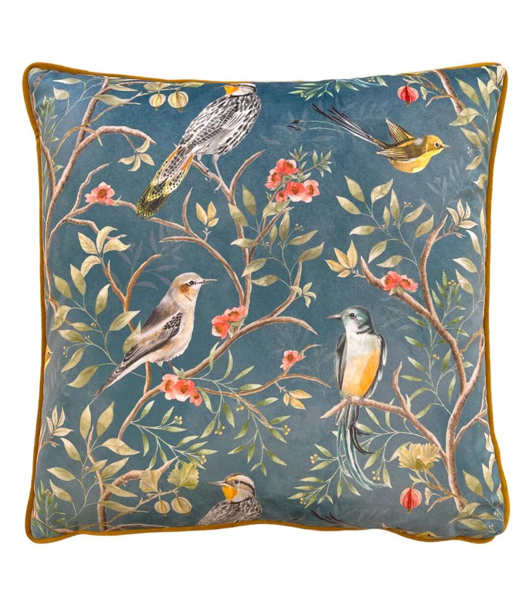 Chinoiserie cushion cover 43cm x 43cm slate blue Wylder