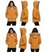 Doudoune courte pour femme, jaune éclatant avec capuche amovible et poches pratiques - Idéale pour l'automne et l'hiver-2