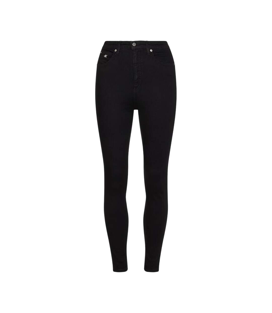 Womens/ladies High Rise Super Skinny Jeans Black Denim Calvin Klein-1