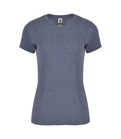 T-shirt fox femme bleu denim Roly