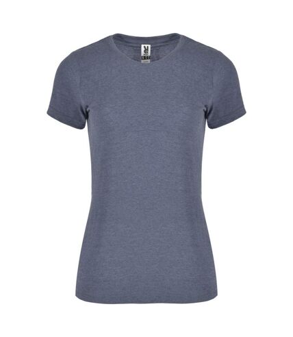 T-shirt fox femme bleu denim Roly