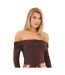 Haut Manches Longues Motif/style Torsadé Femme Marron I Saw It First-2