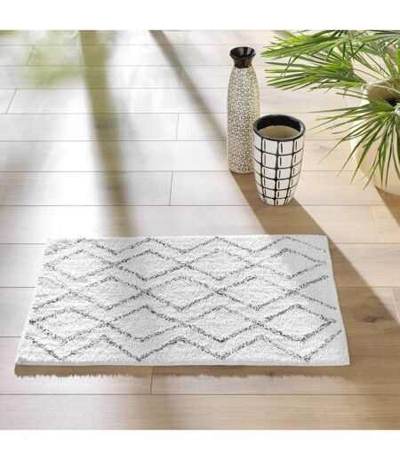 Tapis Déco Imprimé Emya 50x80cm Blanc & Gris