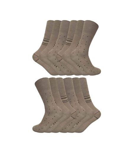 12 Pair Mens Loose Fitting Soft Top Bamboo Diabetic Friendly Socks