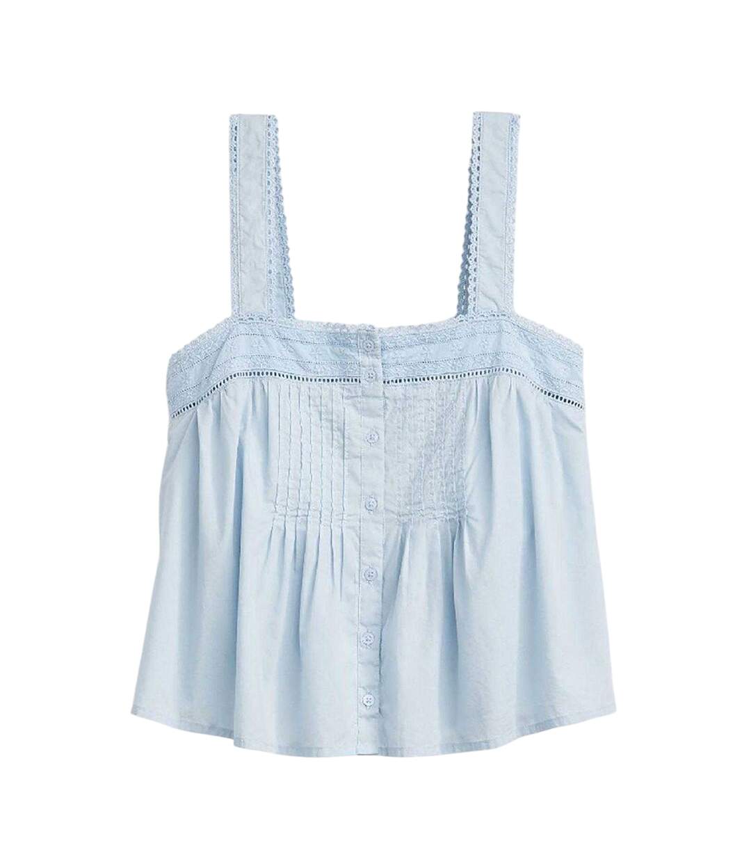 Womens/ladies Square Neck Camisole Beautiful Blue Levis-2