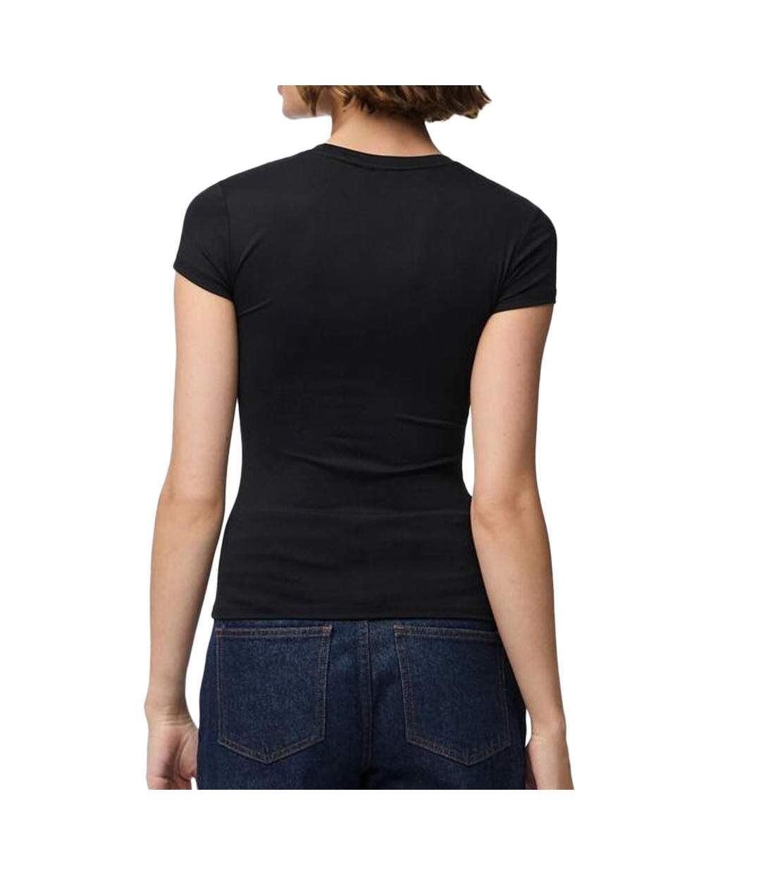 T-Shirt noir femme pieces fylla-2