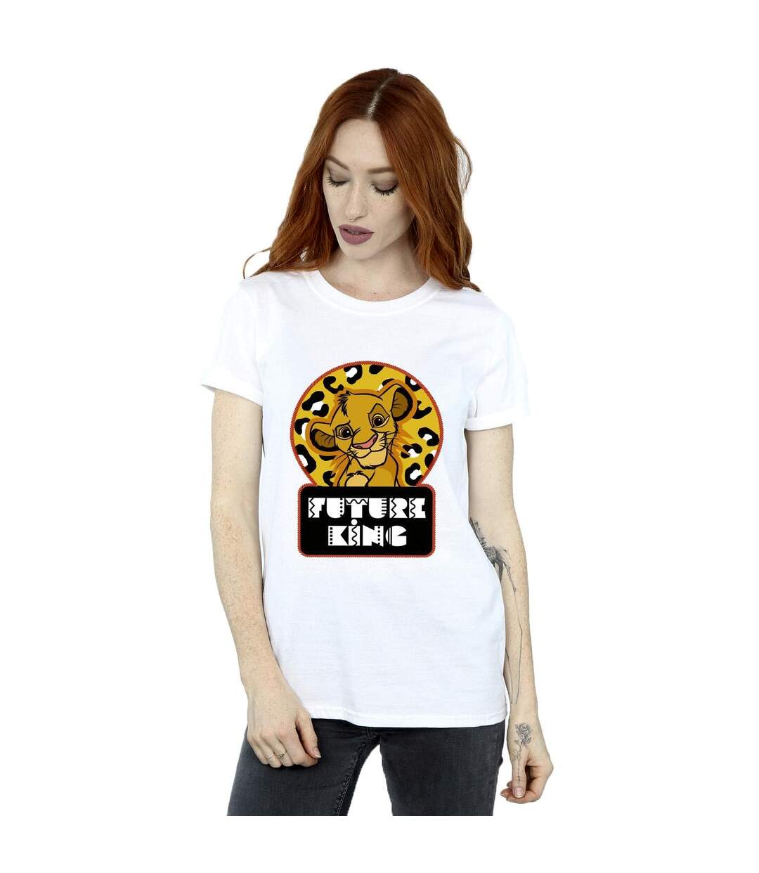 Disney Womens/Ladies The Lion King Future Simba Cotton Boyfriend T-Shirt (Blanc) - UTBI29449-2