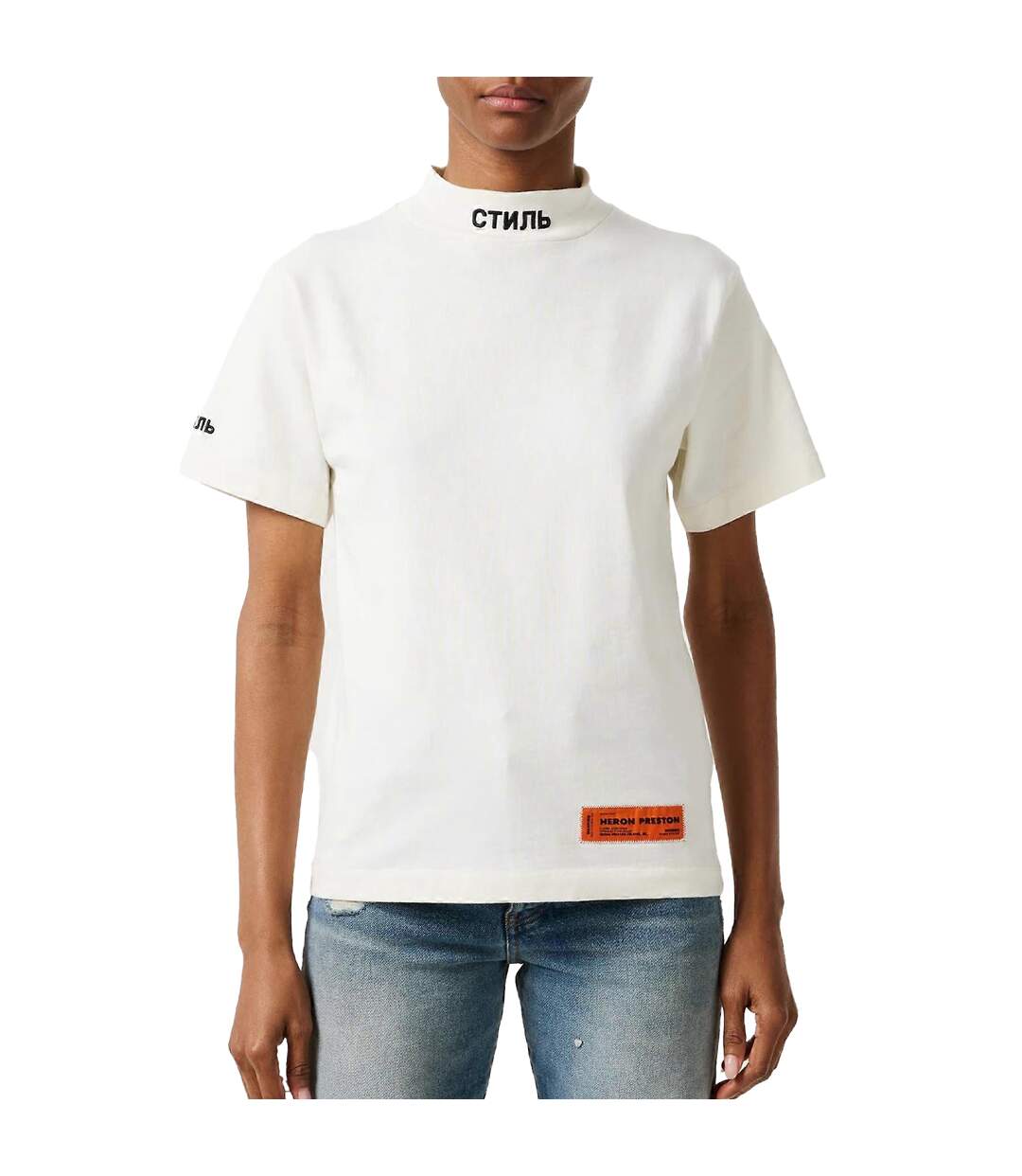 T-shirt ctnmb femme blanc / noir Heron Preston-3