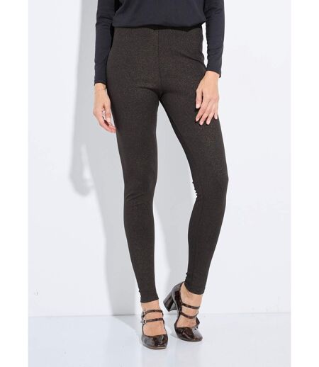 Legging ceinture élastiquée maille brillante