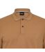 Mens Pallas Embroidered Logo Cotton Polo Shirt Dark Beige Boss-3