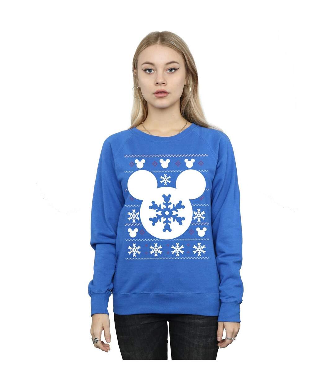Disney Pantalon de survêtement Mickey Mouse Christmas Silhouette - Femmes/Ladies (Bleu royal) - UTBI8460-2