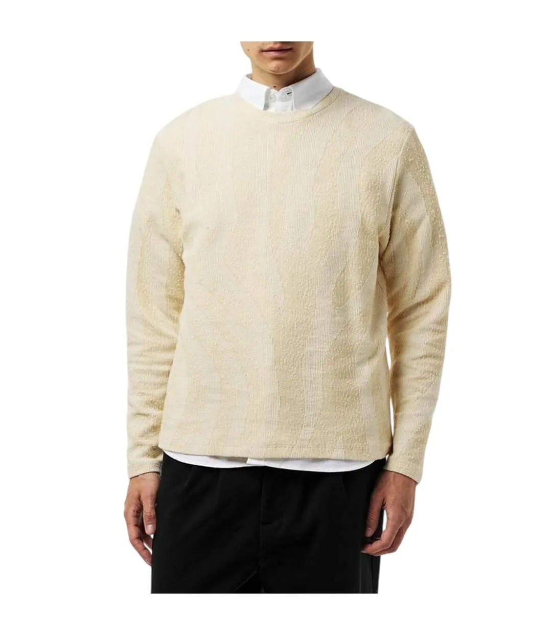Mens Ribbed Regular Jumper Ecru Jack And Jones-3