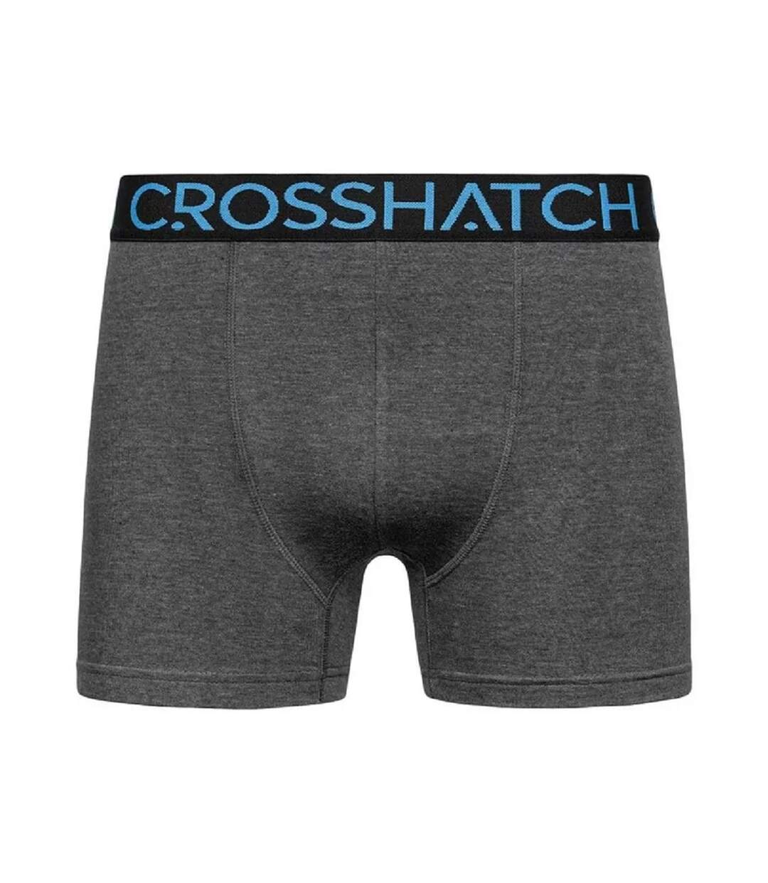 Pack Of 3  Mens Knightling Logo Boxer Briefs  Blue Black Crosshatch-3