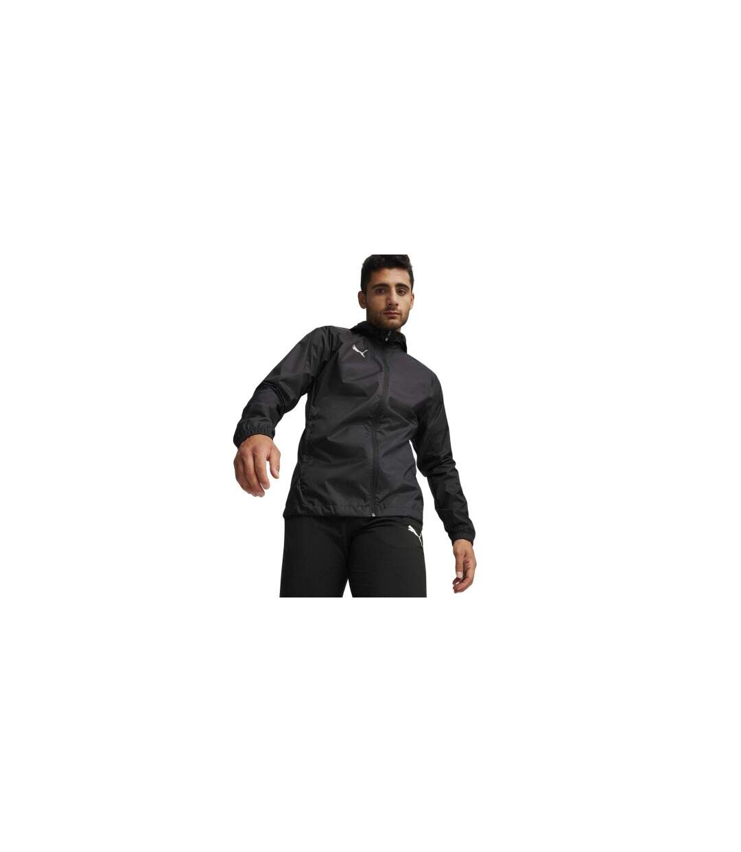 Mens Teamfinal Waterproof Lightweight Anorak  Black Puma-1