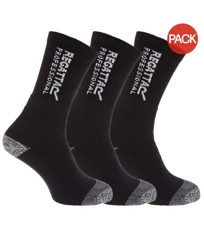 Chaussettes de travail renforcées 3 paires homme noir Regatta