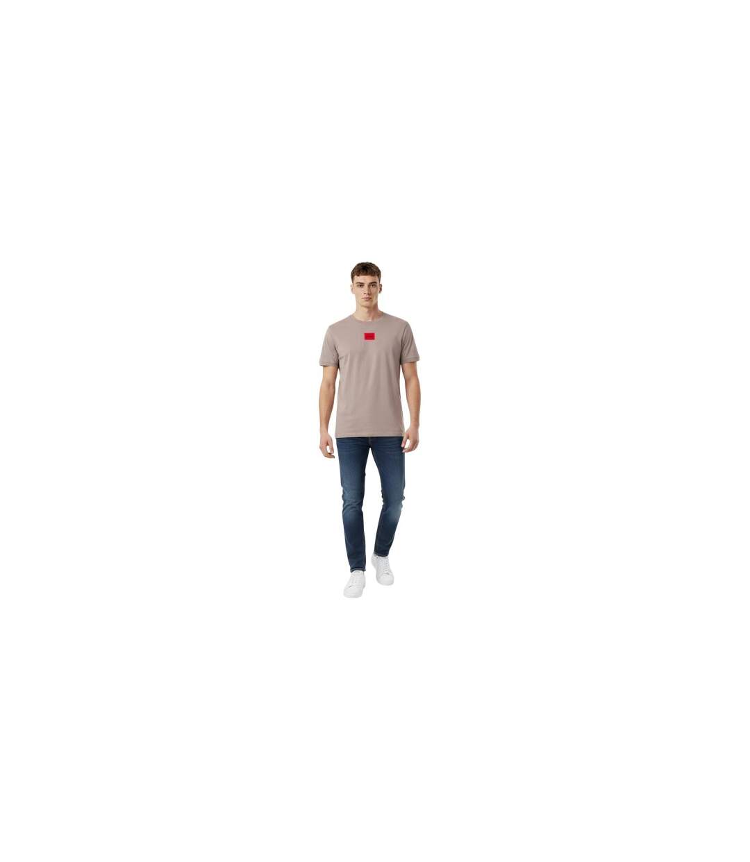 T-shirt Motif/style Logo Sur Poitrine Diragolino Homme Marron Hugo-1