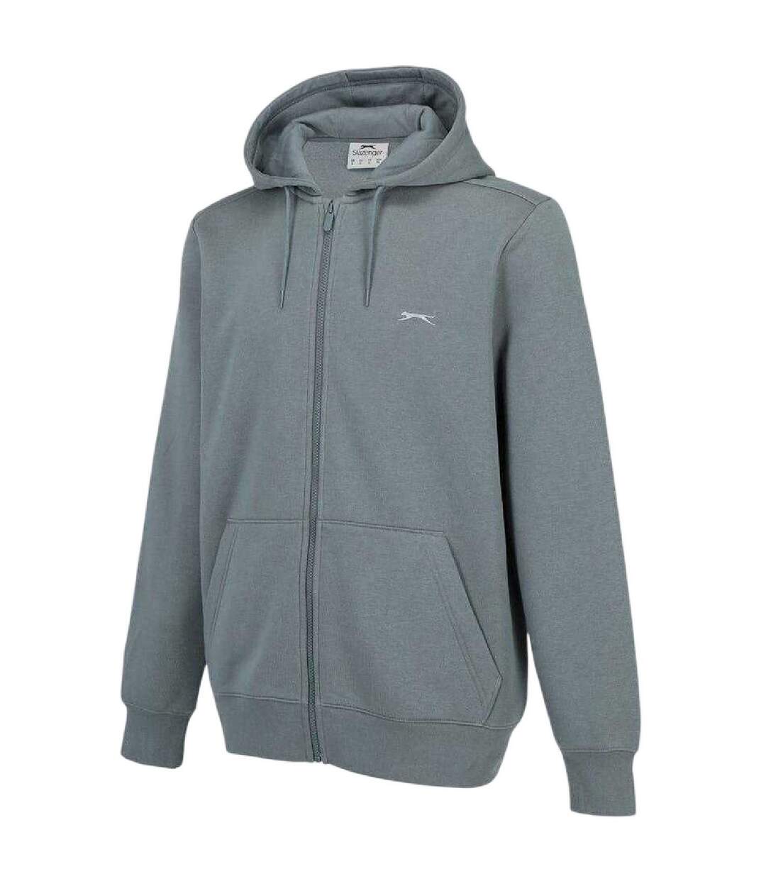 Mens Polycotton Full Zip Hoodie Slate Grey Slazenger-3