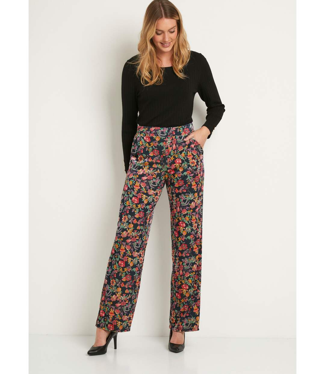 Pantalon taille élastiquée velours ras-4